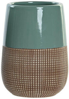 Items Badkamer tandenborstelhouder/drinkbeker - polystone - mintgroen - 7 x 11 cm - badkamer