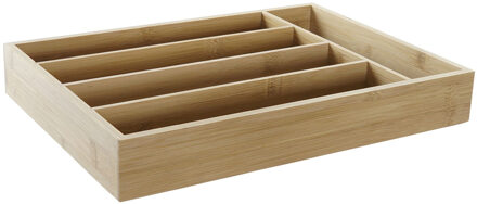 Items Bamboe houten bestek bak/lade 35.5 x 25.5 x 5 cm - Bestekbakken Beige