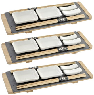 Items Bamboe sushi serveerset voor 6 personen 8-delig