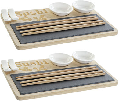 Items Bamboe sushi serveerset voor 8 personen 7-delig