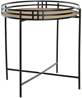 Items Bijzettafel rond metaal/MDF zwart 45 x 47 cm