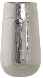 Items Bloemenvaas zilver van aluminium met gezicht 16 x 28 cm - Vazen Zilverkleurig