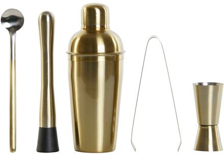 Items Cocktailshaker set - 5-delig - goud - rvs - 500 ml