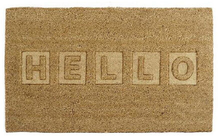 Items Deurmat/droogloopmat kokosvezel naturel hello 75 x 45 cm
