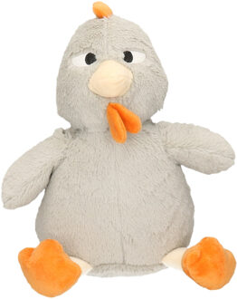 Items Deurstopper - 1 kilo gewicht - Kippen dieren thema - lichtgrijs - 22 x 25 cm