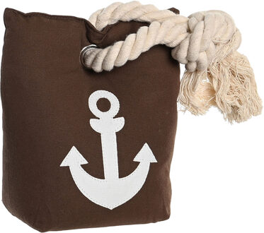 Items Deurstopper Anker Blok - 1 kilo gewicht - met oppak lus - bruin - 13 x 20 cm - Deurstoppers
