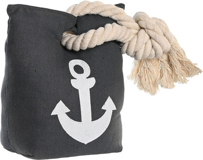 Items Deurstopper Anker Blok - 1 kilo gewicht - met oppak lus - grijs - 13 x 20 cm
