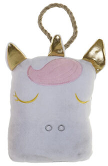 Items Deurstopper kinderkamer - 1 kilo gewicht - Unicorn/eenhoorn stijl - wit - 16 x 21 cm