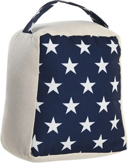 Items Deurstopper Stars - 1 kilo gewicht - met oppak lus - blauw/wit - 16 x 18 cm