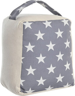 Items Deurstopper Stars - 1 kilo gewicht - met oppak lus - grijs/wit - 16 x 18 cm