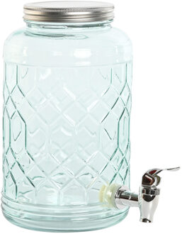 Items Drank dispenser Beverages Tap - 3.6 Liter - bewerkt glas/metaal - tapkraan/deksel - Drankdispensers Transparant