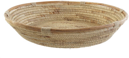 Items Fruitschaal - bruin - 42 x 42 cm - rieten - fruitmand - serveerschaal