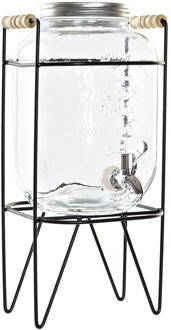 Items Glazen drank dispensers - 4 liter - met schroefdop en standaard - Sapdispenser