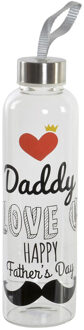 Items Glazen drinkfles Daddy I love you 550 ml Vaderdag cadeau - Drinkflessen Transparant