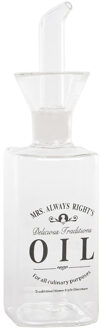 Items Glazen olie fles met schenktuit 250 ml Mrs. Always Right - Olie- en azijnstellen Transparant