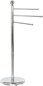 Items Handdoeken badkamer droog rek - 3 stangen - RVS - H93 cm - Badkamer accessoires