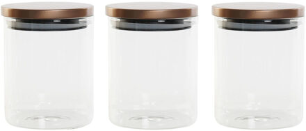 Items Item voorraadpot/voorraadbus - 3x - glas - met deksel - 750 ml - Voorraadpot Transparant