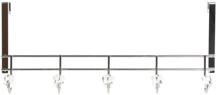 Items Kapstok - deurhanger - zilverkleurig - 5-haaks - 47 cm