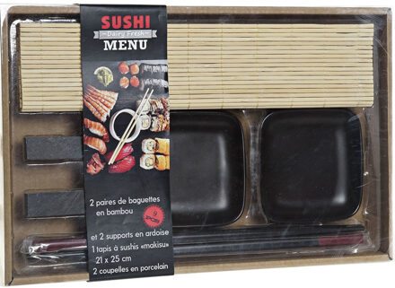 Items Keramieken sushi serveerset voor 2 personen 7-delig - Serveerschalen Multikleur