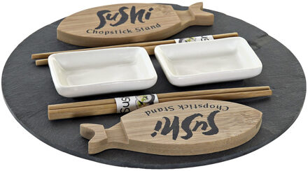 Items Keramieken sushi serveerset voor 2 personen 9-delig