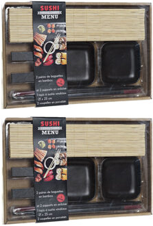 Items Keramieken sushi serveerset voor 4 personen 7-delig