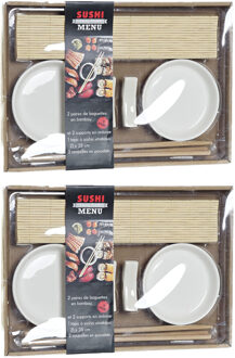 Items Keramieken sushi serveerset voor 4 personen 7-delig