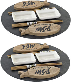 Items Keramieken sushi serveerset voor 4 personen 9-delig