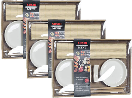 Items Keramieken sushi serveerset voor 6 personen 7-delig