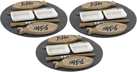 Items Keramieken sushi serveerset voor 6 personen 9-delig