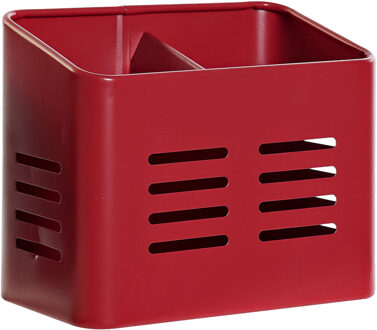 Items Keukengerei houder - rood - 16 x 9 x 13 cm - metaal - vintage