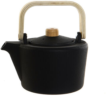 Items Kitchen Theepot - gietijzer - 1300 ml - mat zwart