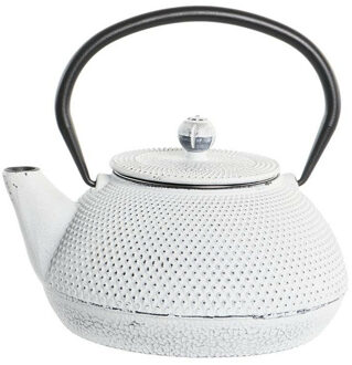 Items Kitchen Theepot Oriental - gietijzer - 1300 ml - antiek wit - Theepotten