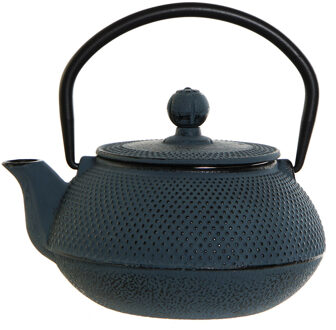 Items Kitchen Theepot Oriental - gietijzer/rvs - 600 ml - indigo blauw - Theepotten