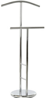 Items Kledingrek Dressboy - Colbert/jas hanger - staand - metaal/hout - zilver - 46 x 28 x 105 cm