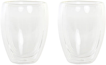 Items Koffieglazen/theeglazen dubbelwandig - set 2x - latte macchiato glazen - 350 ml
