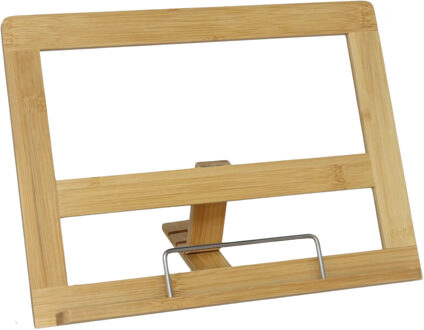 Items Kookboekstandaard/houder - hout - lichtbruin - opvouwbaar - 32 x 24 x 3 cm