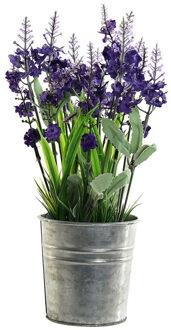 Items Kunstplant - Lavendel - in sierpot - H28 x D18 cm - Kunstplanten Paars