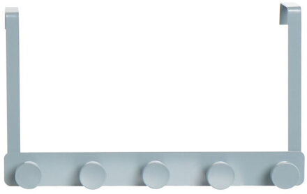 Items Metalen deurkapstok/rek antraciet grijs met 5 ophangknoppen 34 cm