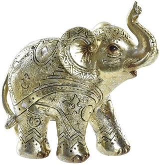 Items Olifant dierenbeeld - goud - polyresin - 13 x 6 x 13 cm - home decoratie - Beeldjes Goudkleurig