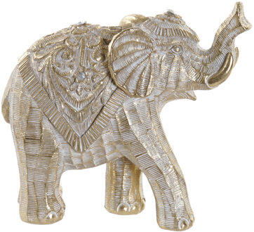 Items Olifant dierenbeeld - goud - polyresin - 17 x 7,5 x 15 cm - home decoratie - Beeldjes Goudkleurig