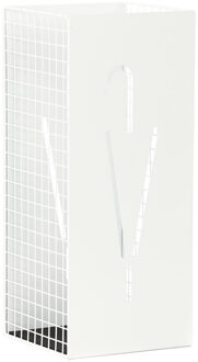 Items Paraplubak/parapluhouder - ivoor wit - metaal met decoraties - D20 x H47 cm
