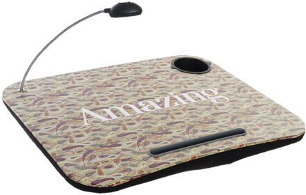 Items Schootkussen/laptray met LED verlichting 48 x 38 cm Amazing print gekleurd