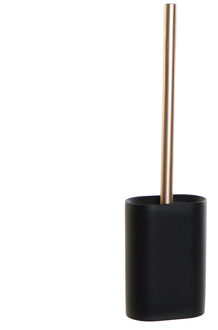 Items Silicone hygiene wc/toiletborstel - 40 cm - met houder - zwart - Toilet/badkameraccessoires