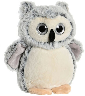 Items speelgoed Uil vogel knuffeldier van zachte pluche - grijs - 20 cm - Vogel knuffels