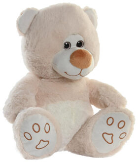 Items Teddybeer knuffeldier van zachte pluche - 30 cm zittend - beige - Knuffelberen