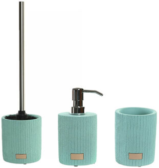 Items Toiletborstel met houder 36 cm en zeeppompje 300 ml keramiek/metaal