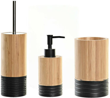 Items Toiletborstel met houder 38 cm en zeeppompje 300 ml bamboe/metaal