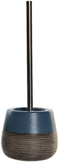 Items Toiletborstel met houder - polystone - marine blauw - 36 cm