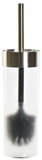 Items Toiletborstel wit transparant met houder van kunststof 35 cm