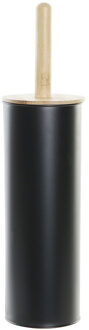 Items Toiletborstel zwart met houder van metaal 38 cm